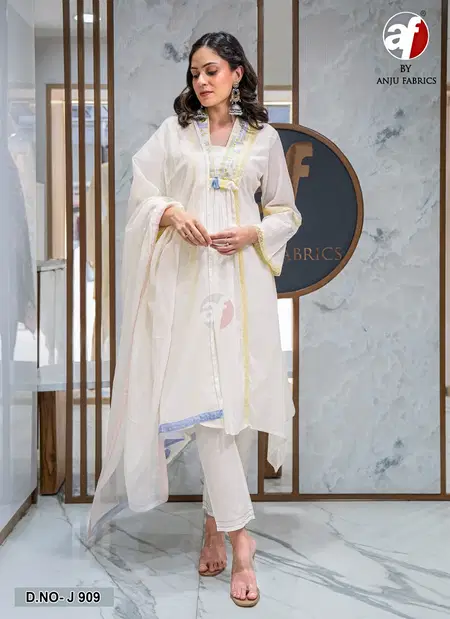 J 909 By AF Mul Cotton Kurti With Bottom Dupatta Wholesalers In Delhi